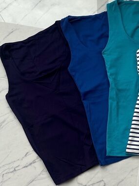 ZARA Bundle of 3 Shades of Blues Tank Tops sz M